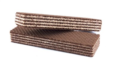 Gofret izole üzerinde beyaz arka plan sopa. Gofret bisküvi.