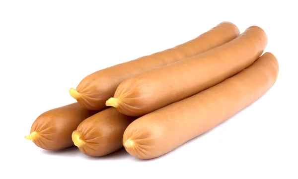 Friss Kolbász Elszigetelt Fehér Background Hot Dog Kolbász — Stock Fotó