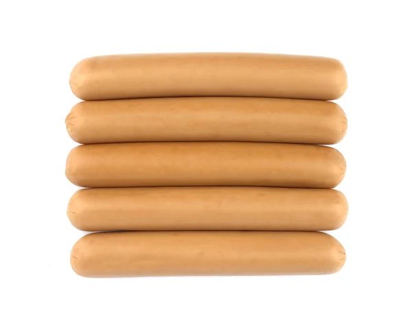 Čerstvý Klobása Izolovaných Bílém Pozadí Hot Dog Párky — Stock fotografie
