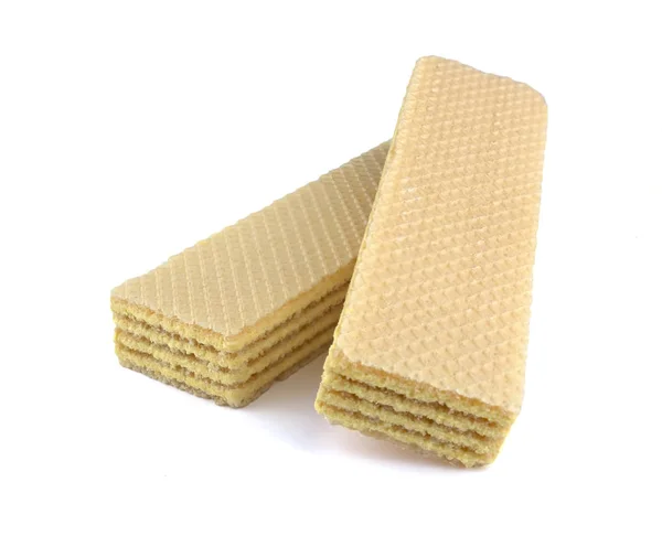 Wafers Stick Isolado Fundo Branco Biscoito Bolachas — Fotografia de Stock