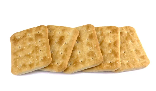 Сухе Крекерське Печиво Ізольоване Білому Тлі Концепція Їжі — стокове фото