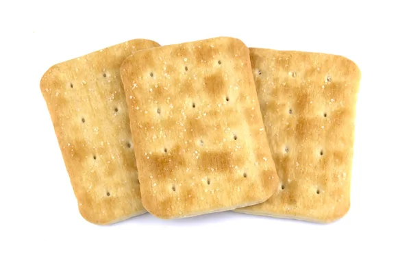 Biscotti Cracker Secco Isolati Sfondo Bianco Concetto Cibo — Foto Stock