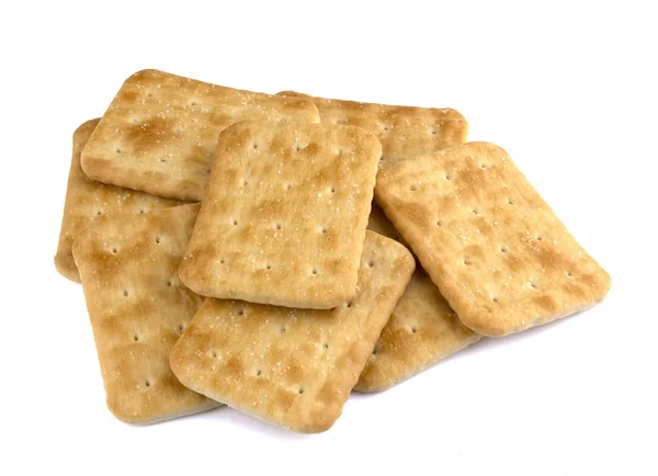 Dry Cracker Cookies Isoliert Auf Weißem Hintergrund Konzept Von Lebensmitteln — Stockfoto