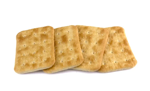 白い背景に隔離されたドライクラッカークッキー 食品の概念 — ストック写真