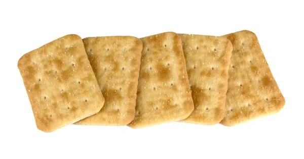 白い背景に隔離されたドライクラッカークッキー 食品の概念 — ストック写真