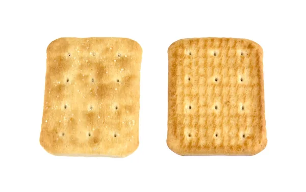 Dry Cracker Cookies Isoliert Auf Weißem Hintergrund Konzept Von Lebensmitteln — Stockfoto