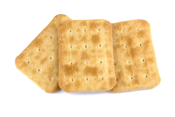 Cracker crocante isolado no fundo branco — Fotografia de Stock