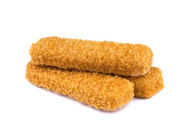 Balık kroket beyaz arka plan üzerinde izole. Donmuş Balık kroket.