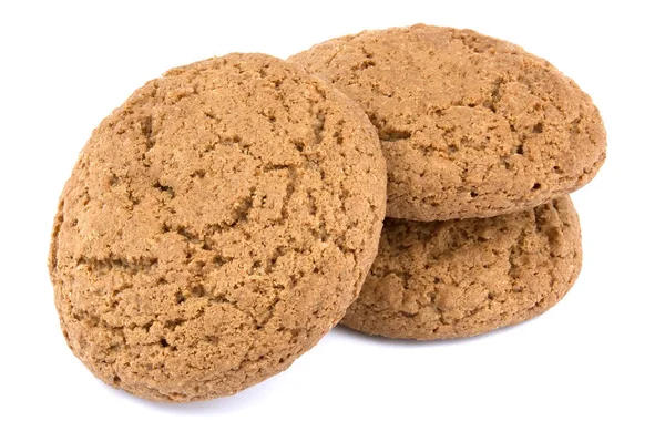 Cookie-uri de ovăz pe fundal alb — Fotografie, imagine de stoc