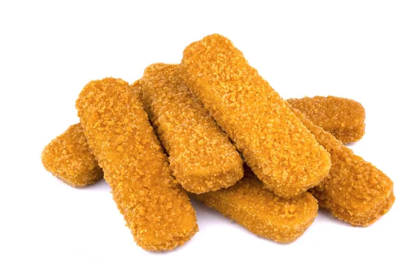Balık kroket beyaz arka plan üzerinde izole. Donmuş Balık kroket.