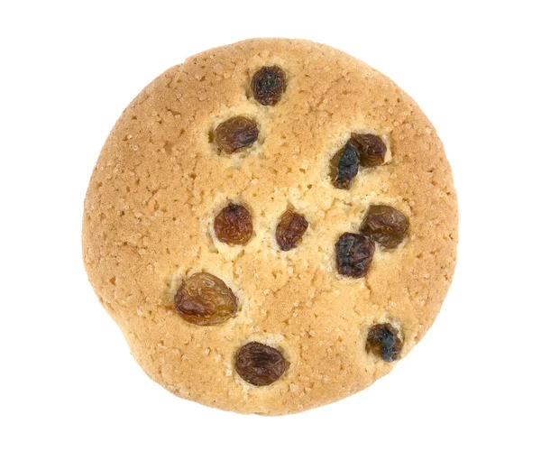 Koekjes met rozijnen op witte achtergrond — Stockfoto