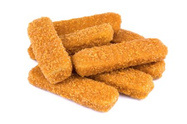 Balık kroket beyaz arka plan üzerinde izole. Donmuş Balık kroket.