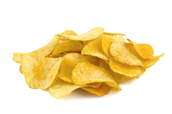 Potatis chips isolerad på vit bakgrund. — Stockfoto