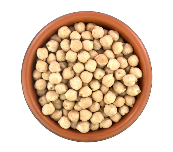 Beyaz arka plan üzerinde izole kase nohut. 