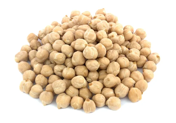 ひよこ豆は白い背景に隔離されています。健康食品 — ストック写真