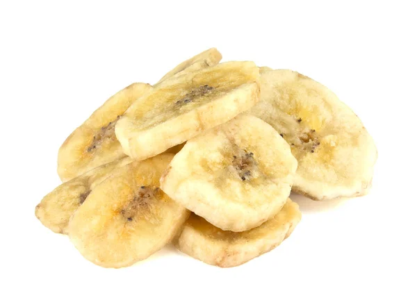 banana chips on white background