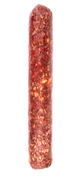 Italian smoked sausage salami isolated on a white background