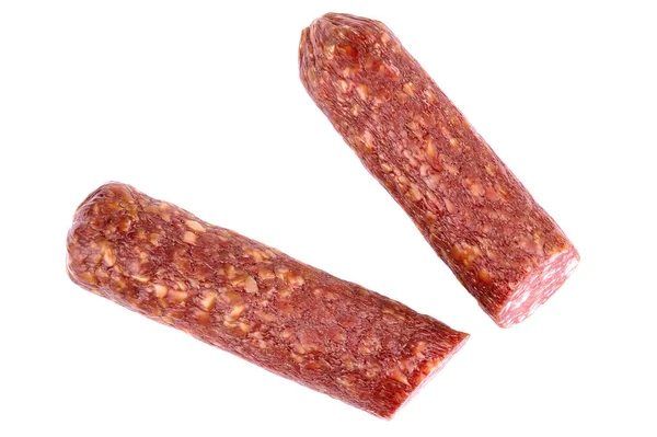 Italian Smoked Sausage Salami Isolated White Background — Stock Photo, Image