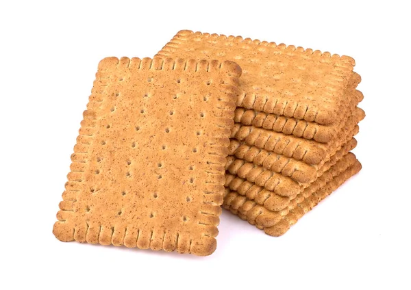 Tasty Biscuits Bran White Background Healthy Superfood — Stock Photo, Image