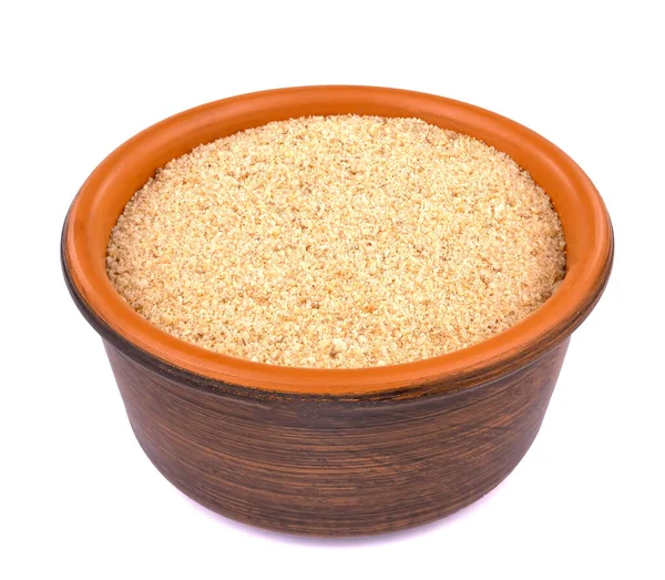 stock image Bowl with bread crumbs isolated on white. natural food ingredient.