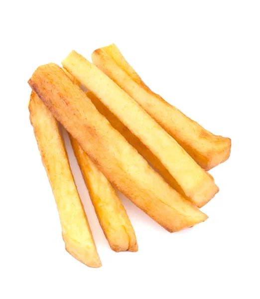 Batatas Fritas Francesas Isoladas Fundo Branco Saboroso Natural — Fotografia de Stock