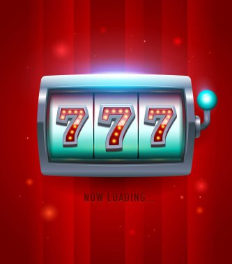 777 Slot Oyun gereci vektör illüstrasyonu. Sulu kumar makineleri, kumar makineleri eğlence tasarım sanatı. & Son Slot Oyunları ile Kazan