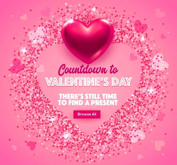 День Святого Валентина Поздравляет Романтический Плакат Pink Background Banner Valentine — стоковый вектор