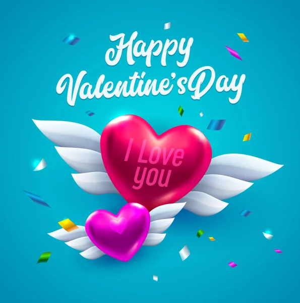 Tarjeta Del Día San Valentín Volante Marketing Por Correo Banner — Archivo Imágenes Vectoriales