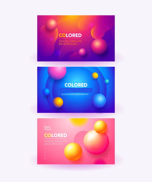 色抽象的なバナーデザイン 液体色セットウェブバナーデザイン コンセプトベクトル背景ポスター ベクトルアート — ストックベクタ