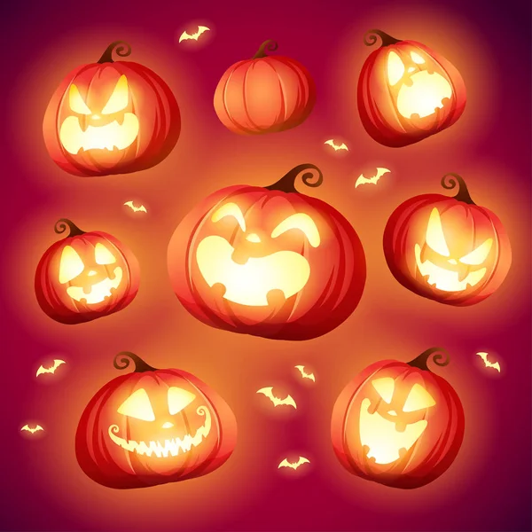 Set Citrouilles Halloween Une Variété Citrouilles Pour Conception Halloween — Image vectorielle