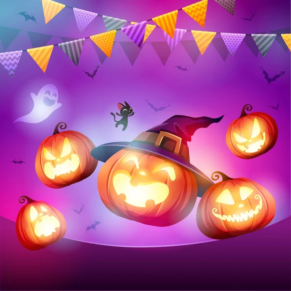 Fiesta Diversión Halloween Fiesta Jack Linterna — Archivo Imágenes Vectoriales