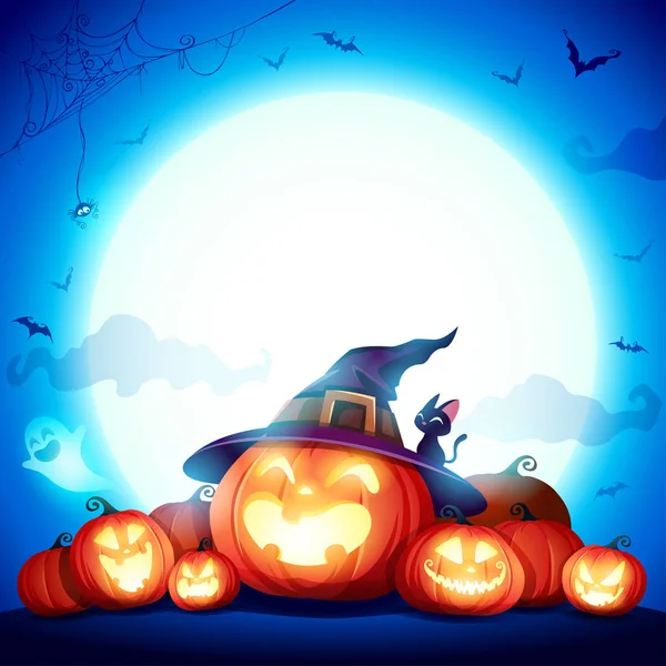 Halloween Firande Kul Fest Jack Lantern Part Halloween Pumpa Patch — Stock vektor