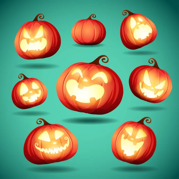 Collection de citrouilles d'Halloween . — Image vectorielle