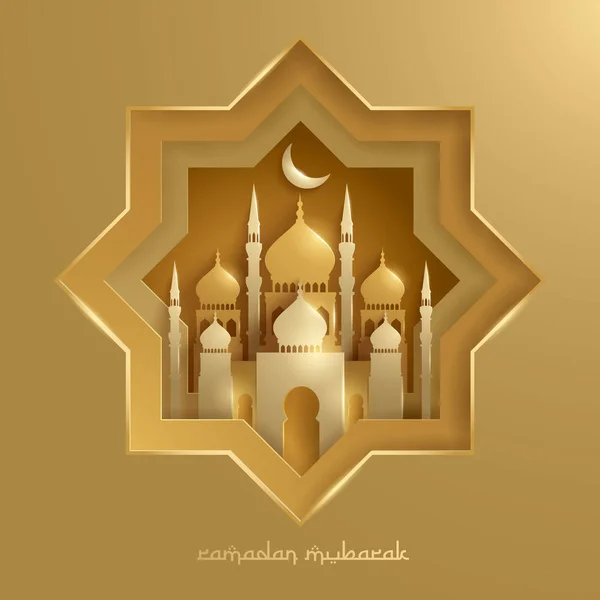 Paper graphic of Islamic mosque — Stock Vector