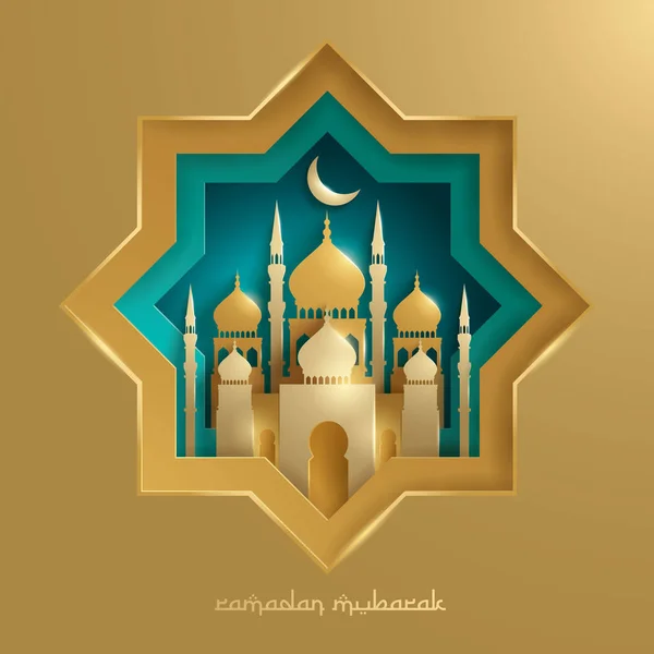 Paper graphic of Islamic mosque — Stock Vector