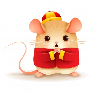 Küçük Rat tebrik Gong Xi Gong Xi.