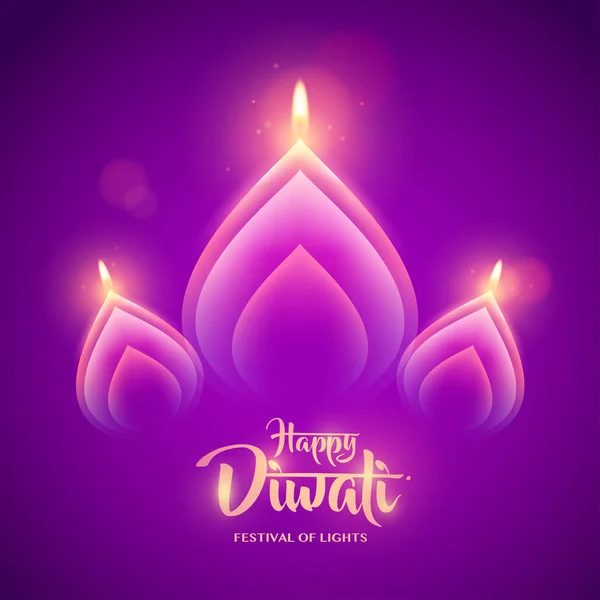 Diwali Festival av ljus. Indian Holiday. — Stock vektor