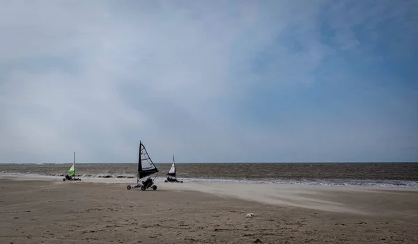 Kart Zeilen Het Strand Van Amsterdam — Stockfoto