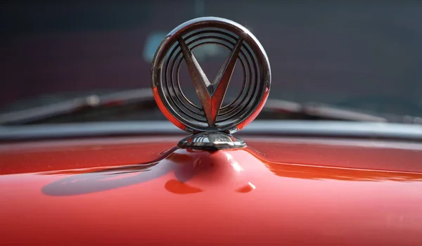 Detalhe Carro Esporte Antiquado Vermelho — Fotografia de Stock