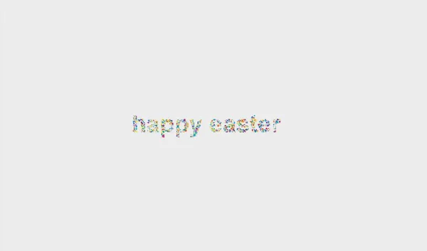 White background happy easter colorful balls message wishes — Stock Photo, Image