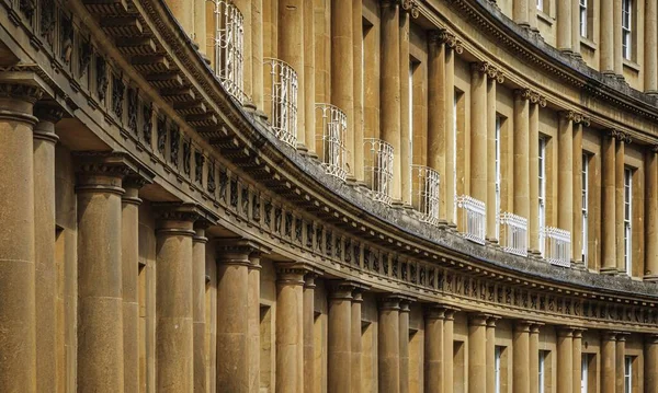 Gebogen Terras Van Georgische Herenhuizen Circus Bath Engeland — Stockfoto