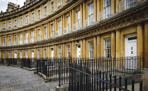 Gebogen Terras Van Georgische Herenhuizen Circus Bath Engeland — Stockfoto