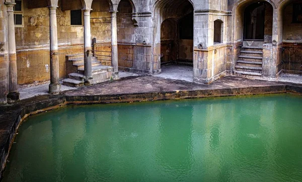 Agua Edificios Viejo Baño Romano Ciudad Bath Reino Unido Inglaterra — Foto de Stock