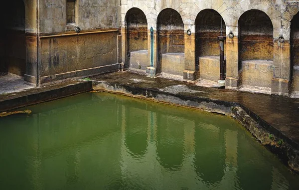 Water Buildings Old Roman Bath City Bath United Kingdom — стоковое фото