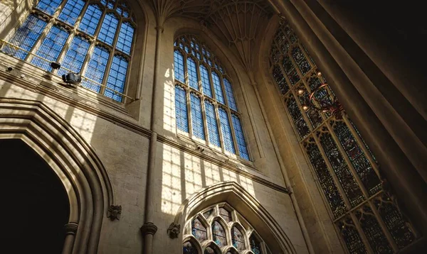 Vitráž Okna Kostele Městě Bathu Velké Británii — Stock fotografie