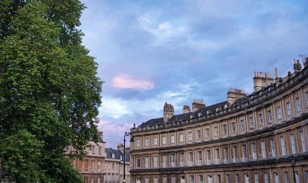 Gebogen Terras Van Georgische Herenhuizen Circus Bath Engeland — Stockfoto