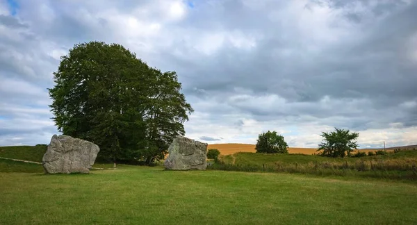 Impresionantes Piedras Pie Del Círculo Histórico Avebury Wiltshire Las Ovejas — Foto de Stock