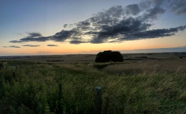 Landscape Sunset Avesbury Hill England United Kingdom — стоковое фото