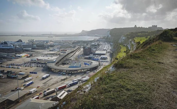 Dover Inghilterra Scogliere Bianche Porto Dover Lungo Costa Del Canale — Foto Stock