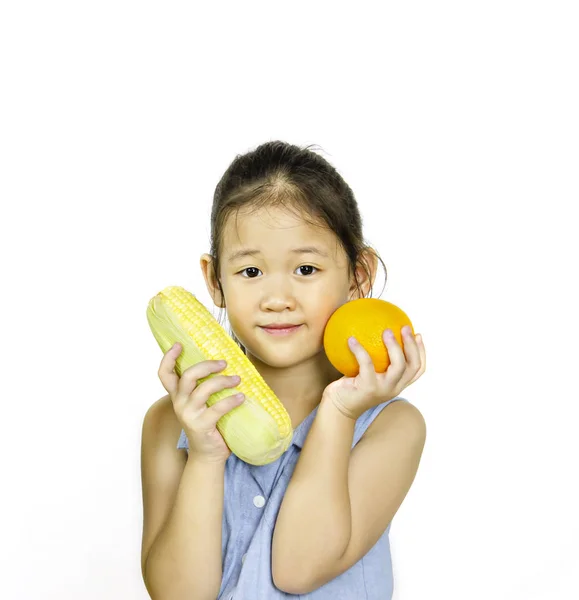 Aziatische Meisje Houdt Van Verse Aziatische Meisje Bedrijf Verse Zoete — Stockfoto